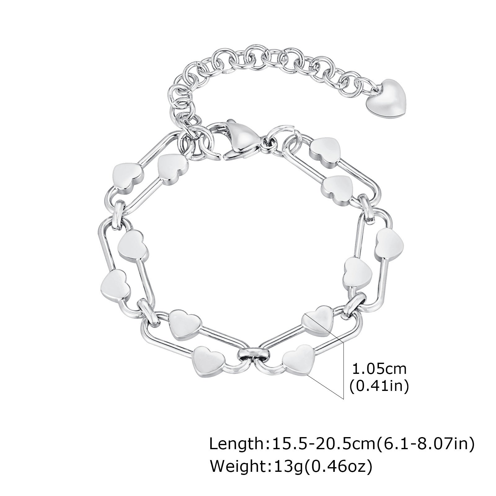 Gold Silver Heart Plain Anti Tarnish Stainless Steel Women Bulk