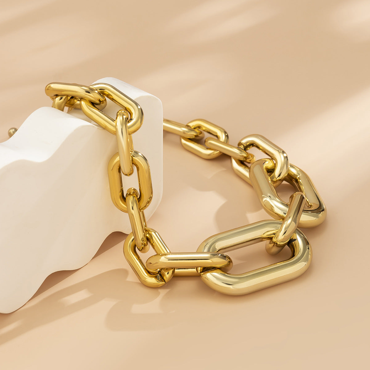 Curb Single Layer Gold Silver Hip Hop Joint Link Chain Necklace Bulk