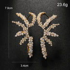 Geometric Rhinestones CZ 18K Gold Silver Ear Clips Earring Pair Bulk