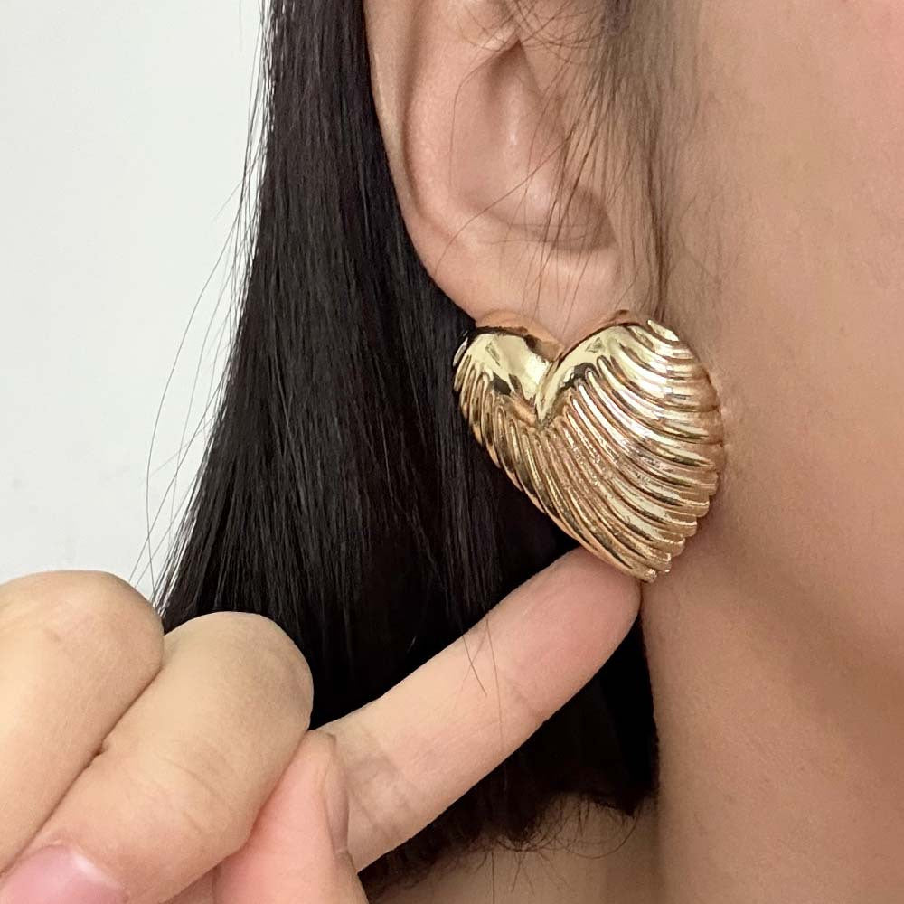 Heart Love 18K Gold Silver Stud Earring For Women Bulk