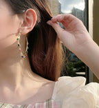 Oval Rainbow Crystal 18K Gold Plated Anti Tarnish Hoop Earring Bulk