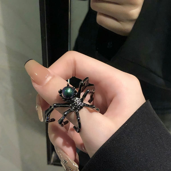 Spider Green Black Anti Tarnish Free Size Ring For Women Bulk Main image