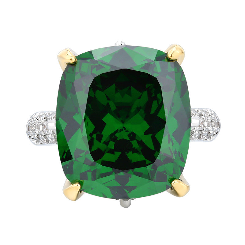Luxury Silver Pink Green Solitaire CZ Anti Tarnish Free Size Ring Bulk