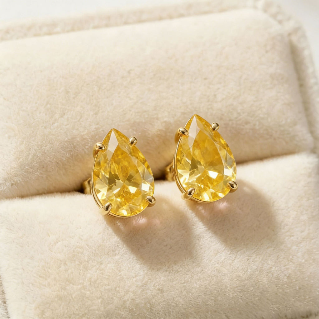 Multi Color Oval Gold Cubic Zirconia Copper Drop Earrings For Women Bulk