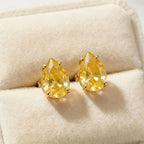Multi Color Oval Gold Cubic Zirconia Copper Drop Earrings For Women Bulk
