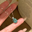 Designer Oval Cut Aquamarine CZ Silver Copper Necklace Earring Set Bulk