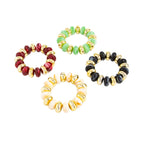 Multi Color Resin Stones Stretchable Stylish Chunky Gold Bracelet Bulk