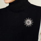 Designer Sunflower Silver Plated CZ Pearl Alloy Brooch For Women Bulk