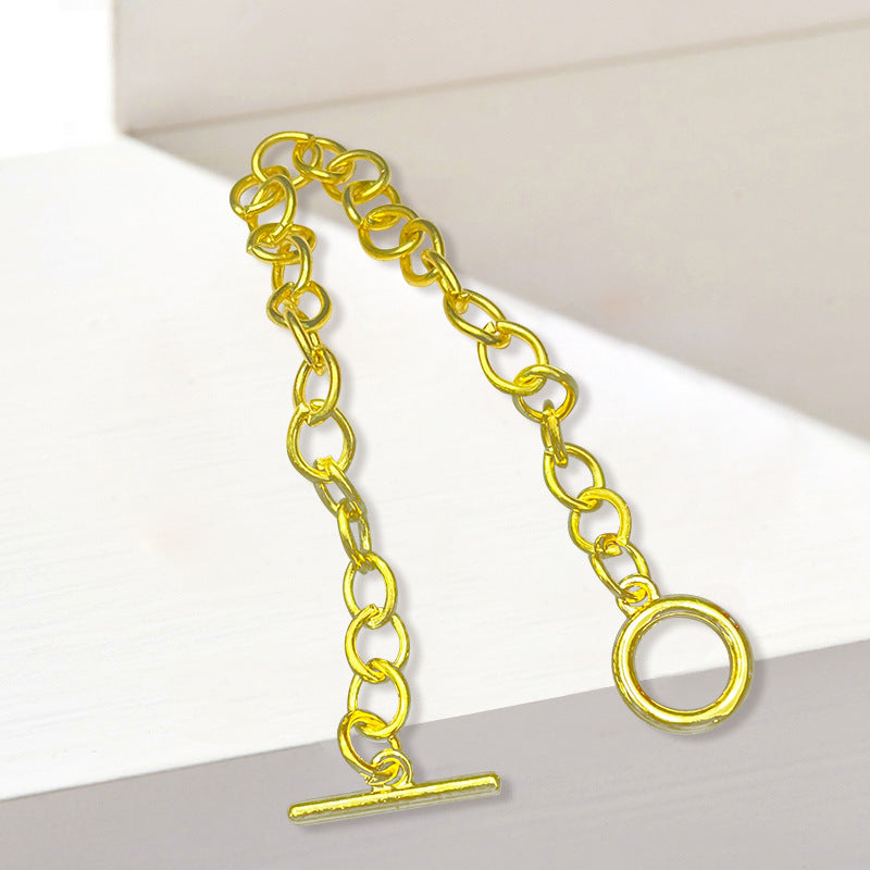 Luxury Gold Plated Chunky Oval Link Chain Toggle Clasp Bracelet Bulk