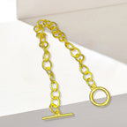 Luxury Gold Plated Chunky Oval Link Chain Toggle Clasp Bracelet Bulk