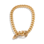 18K Gold Plated Anti Tarnish Curb Neck Belt Choker Necklace Women Bulk