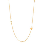 Initial Alphabets Letters 18K Gold Cubic Zirconia Stainless Steel Anti Tarnish Necklace For Women