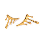 Drip Effect 18K Gold Anti Tarnish Stainless Steel Stud Earrings Bulk