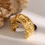 European and American Internet Celebrant Trend Stainless Steel 18k Gold Double-layer Hammer Hair Ring Cross-border Niche High-grade Exaggerated Hair Accessories Hair Rope