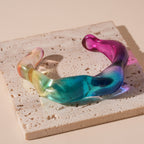 Wave Acrylic Rainbow Transparent Cuff Bracelet For Women Bulk