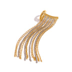 Two Tone Multi Layer Chain 18K Gold Silver Anti Tarnish Stainless Steel Dangler Tassel Single Right Side Earrings For Women