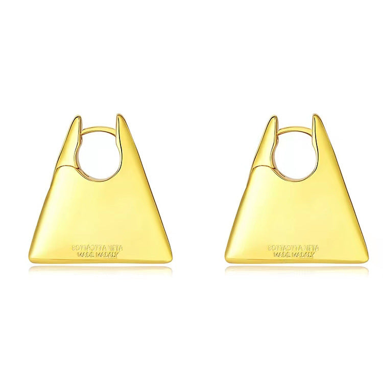 Triangle 18K Gold Silver Anti Tarnish Hoop Earring For Women Bulk