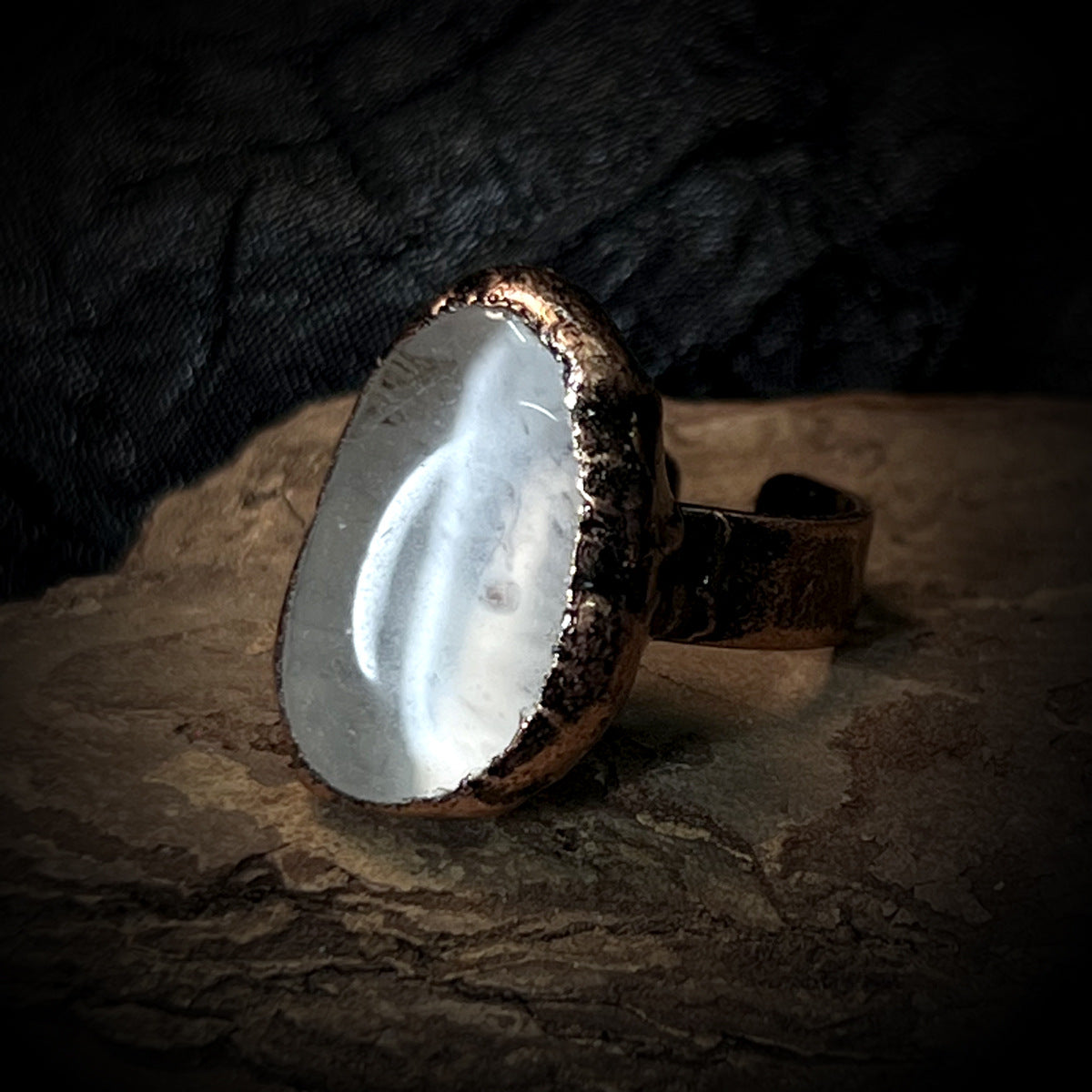 Rows Tone Black Gemstone Crystal Adjustable Ring For Women Bulk