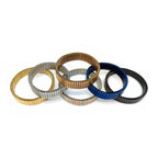 Black Stackable Stainless Steel Anti Tarnish Adjustable Watch Stripe Elastic Bracelet For Women