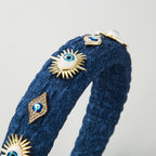 Evil Eye 18K Gold CZ Headband Hair Band Accessories Kids Bulk