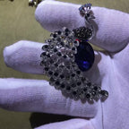 Peacock Blue Silver Cubic Zirconia Crystal Brooch For Women Bulk