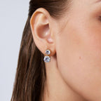Elegant Double Round Gold Plated CZ Stainless Steel Stud Earrings Bulk