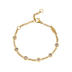 Bulk Multi Twelve Birthstone Gold CZ Stainless Steel Bracelet