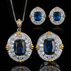 Elegant Round Shape Gold Plated CZ Copper Necklace Combo Set Wholesale