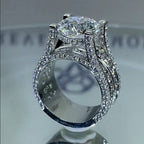 Round Diamond Solitaire Cubic Zirconia Silver Anti Tarnish Ring Bulk