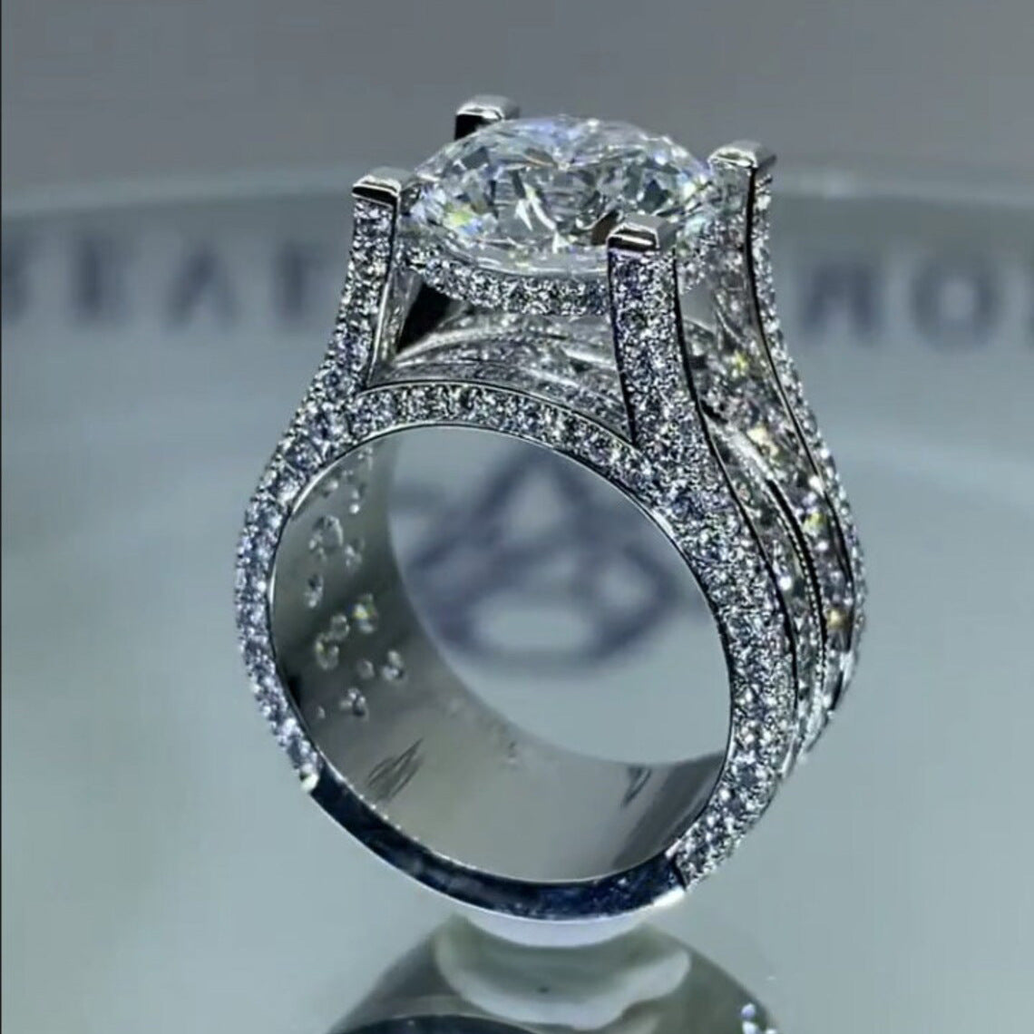 Round Diamond Solitaire Cubic Zirconia Silver Anti Tarnish Ring Bulk