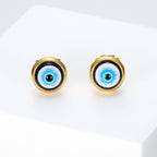 Evil Eye 18K Gold Stainless Steel Anti Tarnish Stud Earring Women Bulk