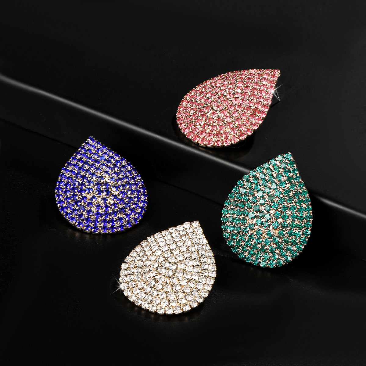 Water Drop Rhinestone Crystal Stud Earring For Women Main image