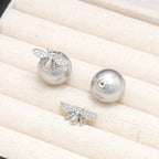 Little Honeybee Pearl Cubic Zirconia Gold Silver Stud Earring Bulk