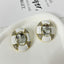 Oval 18K Gold White Enamel Cubic Zirconia Stud Earring For Women Bulk