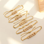Personalized Gold-Plated Name Bracelet Custom Letter Adjustable Bracelet for Women