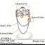 Dual Tone Gold Silver CZ Crystal Chain Stainless Steel Cocktail Ring Bulk