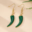 Trendy Red Green Mirchi And Spice Gold Enamel Dangler Earrings Bulk