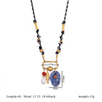 Hamsa Evil Eye Gold Pink Green Blue Black Beads Threads Necklace Bulk
