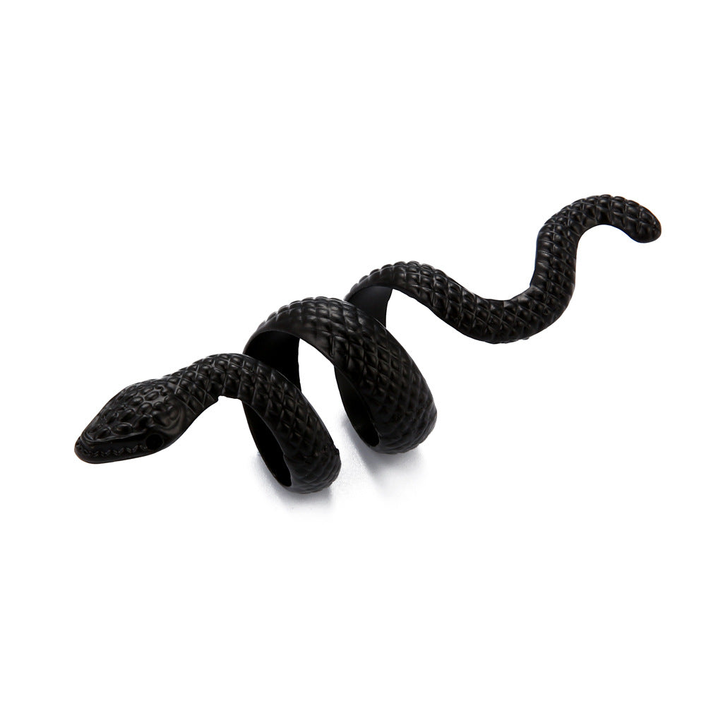 Bulk Designer Coiled Wrap Style Black Plain Alloy Adjustable Fancy Ring Secondary image