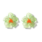 Acrylic Transparent Flower Orange Dangler Stud Earring For Women Bulk