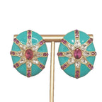 Multi Color Abstract Geometric Gold Beads Dangler Earrings Women Bulk