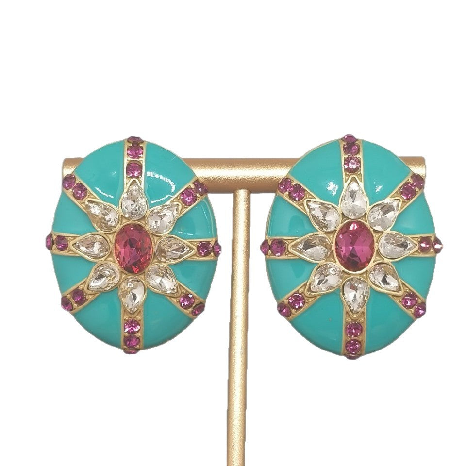 Multi Color Abstract Geometric Gold Beads Dangler Earrings Women Bulk
