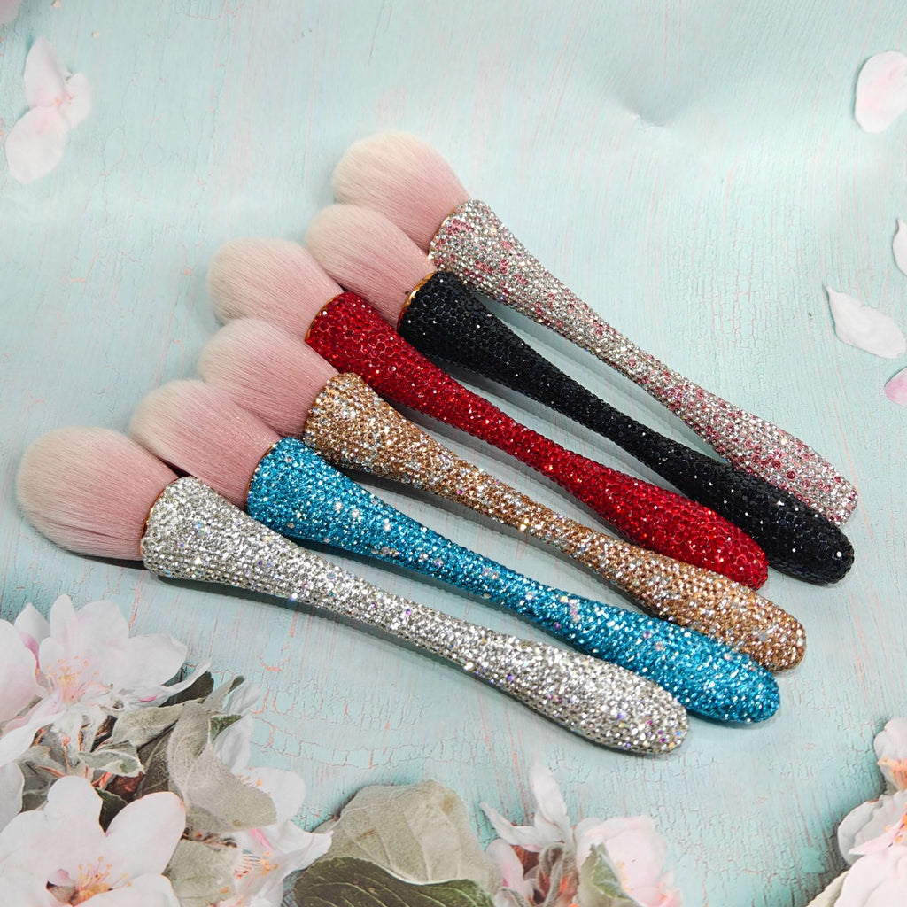 Pink White Red Diamond Studded Powder Brush Makeup Brush Women Bulk