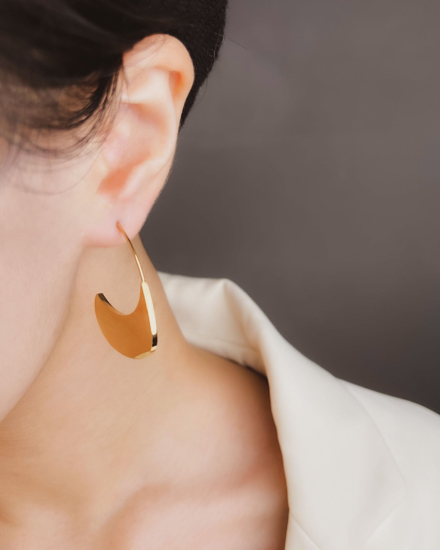 18K Gold Silver Stainless Steel Anti Tarnish Hoop Dangler Earring Bulk Main image