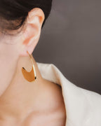 18K Gold Silver Stainless Steel Anti Tarnish Hoop Dangler Earring Bulk