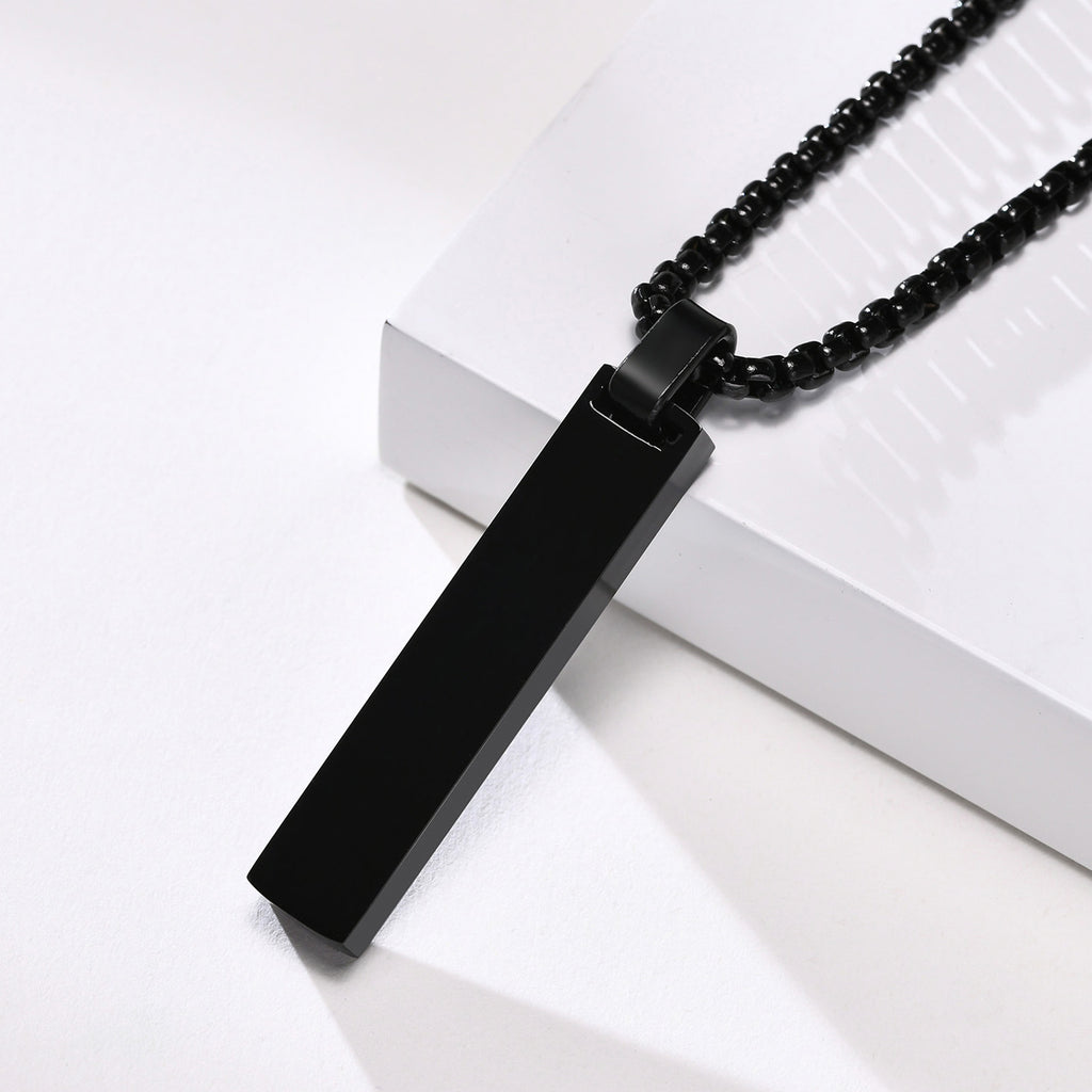 Roman Number Bar Id Gold Black Silver Atique Stainless Steel Popcorn Pendant Chain For Men
