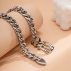 18K Gold Plated Anti Tarnish Curb Neck Belt Choker Necklace Women Bulk