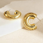 18K Gold Silver Cubic Zirconia Stainless Steel Hoop Earring Women Bulk