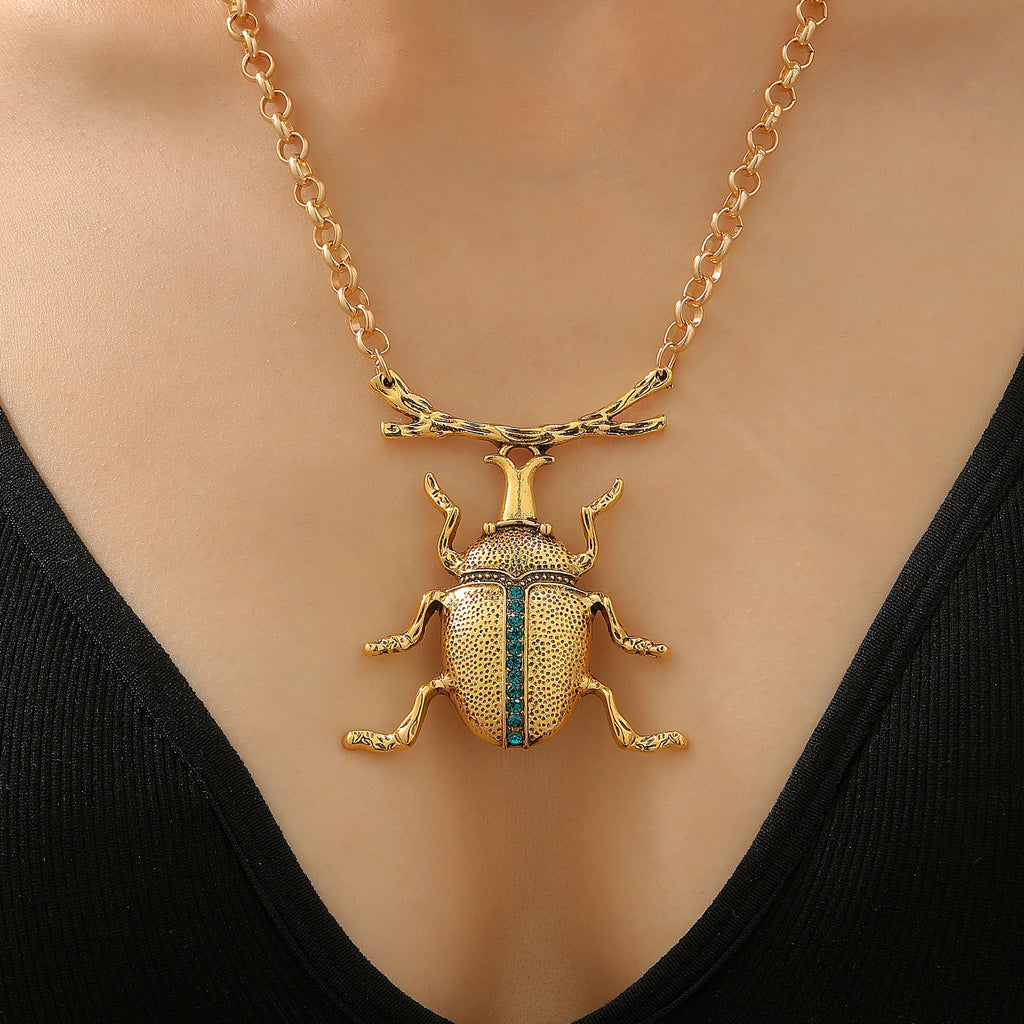 Trendy Insect Beetle Gold Silver Plated CZ Necklace Earring Set Bulk