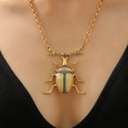 Trendy Insect Beetle Gold Silver Plated CZ Necklace Earring Set Bulk